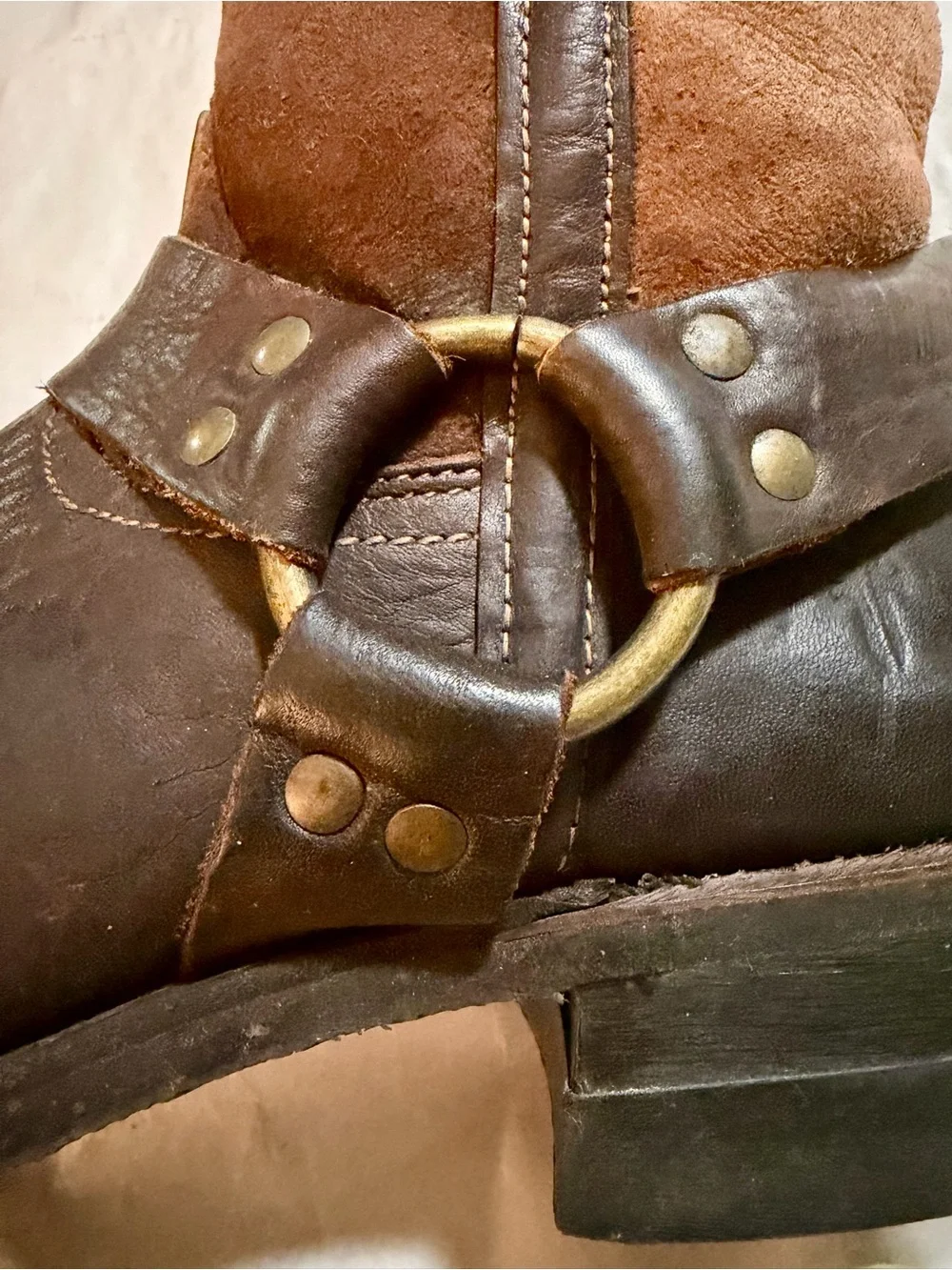 Frye Men’s Mixed Media Shearling Harness 12R